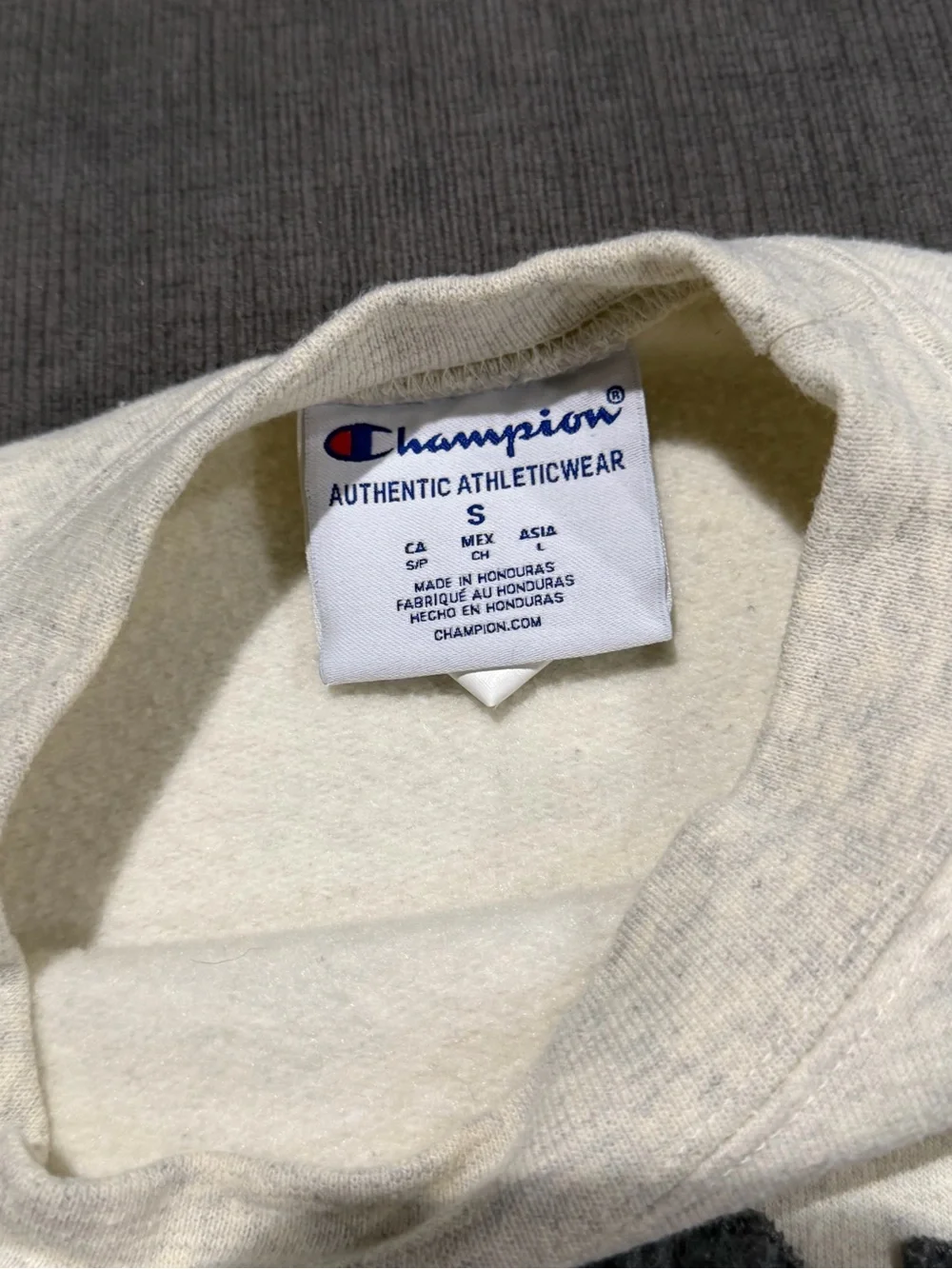 Champion Oatmeal Crewneck Sweatshirt with Purdue Arch Logo - Picture 3 of 3